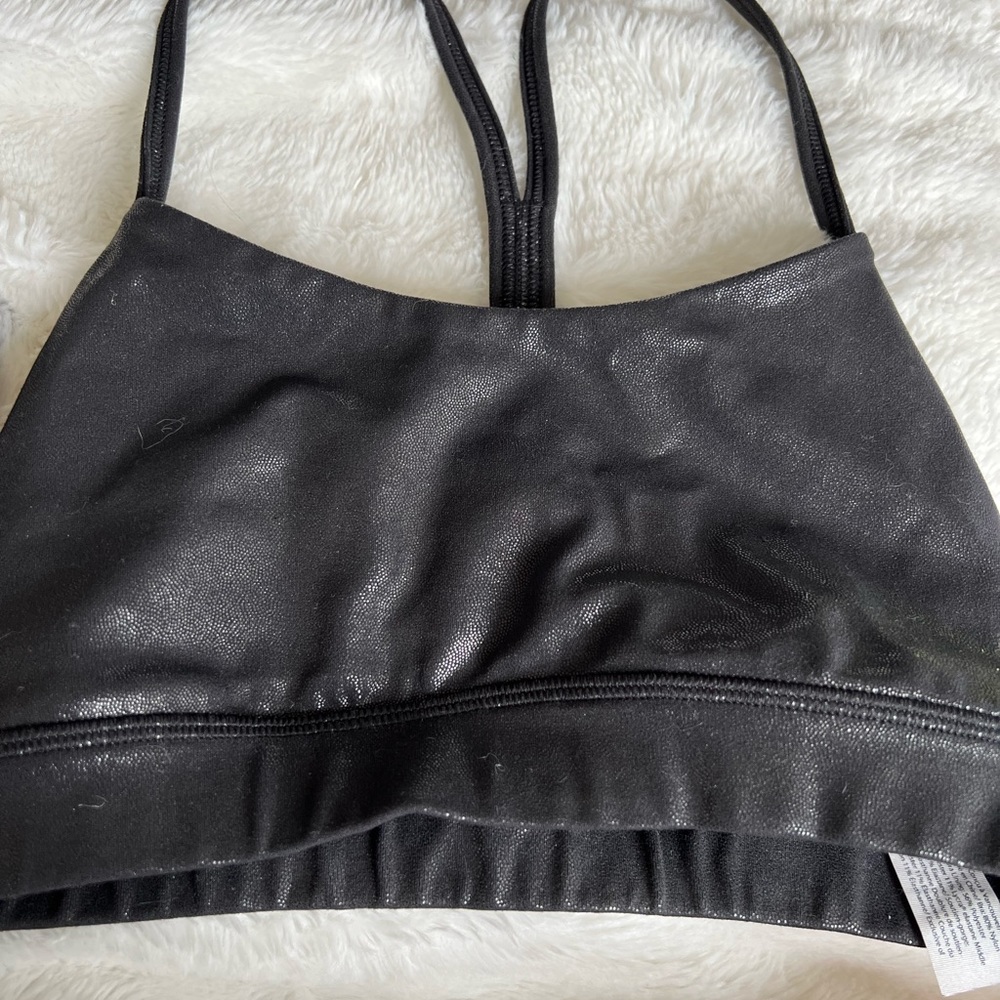Lululemon sports bra-size 2  black with shimmer, EUC